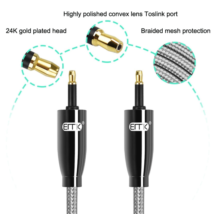 EMK QH4.0 Mini Toslink 3.5mm Interface SPDIF Audio Fiber Optical, Length: 15m(Black) - Audio Optical Cables by EMK | Online Shopping UK | buy2fix