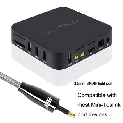 EMK QH4.0 Mini Toslink 3.5mm Interface SPDIF Audio Fiber Optical, Length: 15m(Black) - Audio Optical Cables by EMK | Online Shopping UK | buy2fix