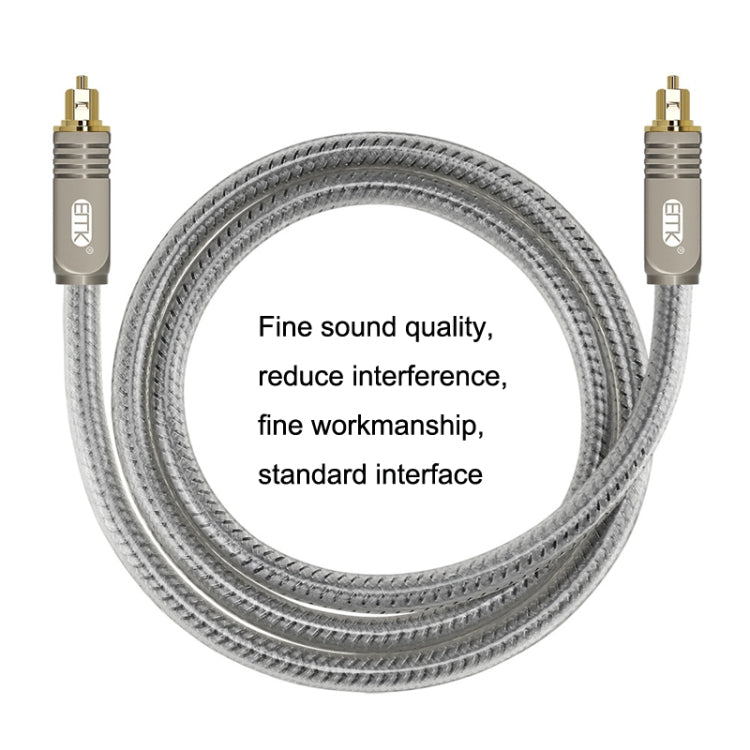 EMK YL/B Audio Digital Optical Fiber Cable Square To Square Audio Connection Cable, Length: 5m(Transparent Gray) - Audio Optical Cables by EMK | Online Shopping UK | buy2fix