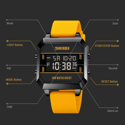 SKMEI 1848 Fashion Multifunctional Student Sports Waterproof Men Watch(Yellow) - Sport Watches by SKMEI | Online Shopping UK | buy2fix