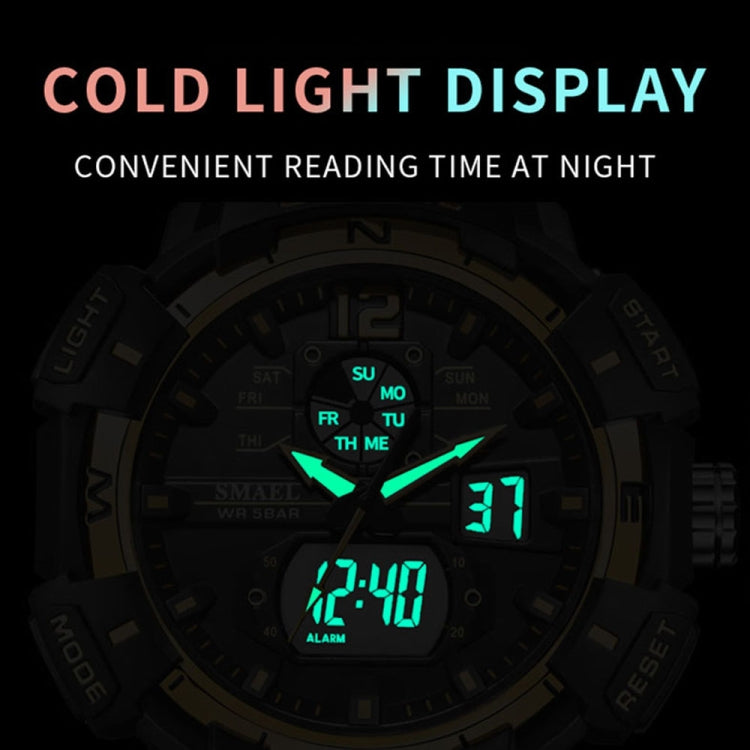 SMAEL 8045 Outdoor Waterproof Time Sports Luminous Dual Display Watch(Black Gold) - Sport Watches by SMAEL | Online Shopping UK | buy2fix