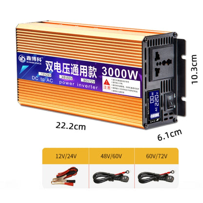 XINBOKE Universal Positive Wave Car Inverter Home Solar Inverter 48V/60V 3000W To 220V 1200W - In Car by XINBOKE | Online Shopping UK | buy2fix