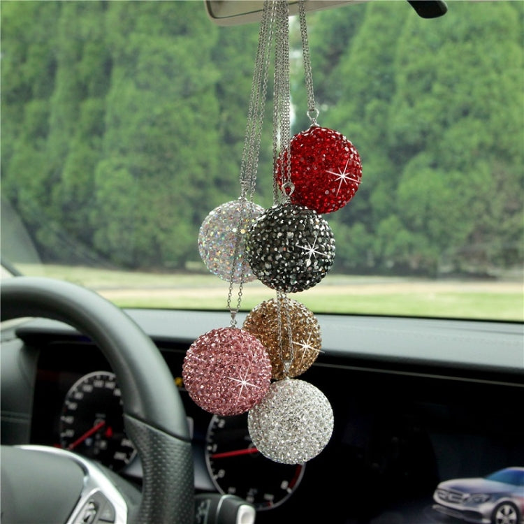 Car Diamond Crystal Ball Rearview Mirror Decoration Pendant(Violet) - In Car by buy2fix | Online Shopping UK | buy2fix