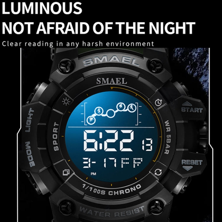 SMAEL 8082 Outdoor Waterproof Sports Multifunctional Luminous Timing Electronic Watch(Black Colorful Blue Purple) - Sport Watches by SMAEL | Online Shopping UK | buy2fix