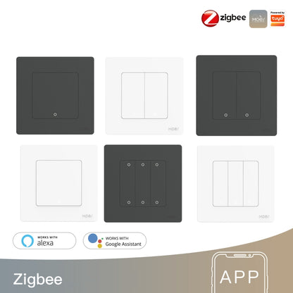 Tuya ZigBee Smart Single-fire Zero-fire Sharing Timing Voice Wall Switch EU Plug, Style: 3 Ways (White Scene Casual Post) - Consumer Electronics by buy2fix | Online Shopping UK | buy2fix