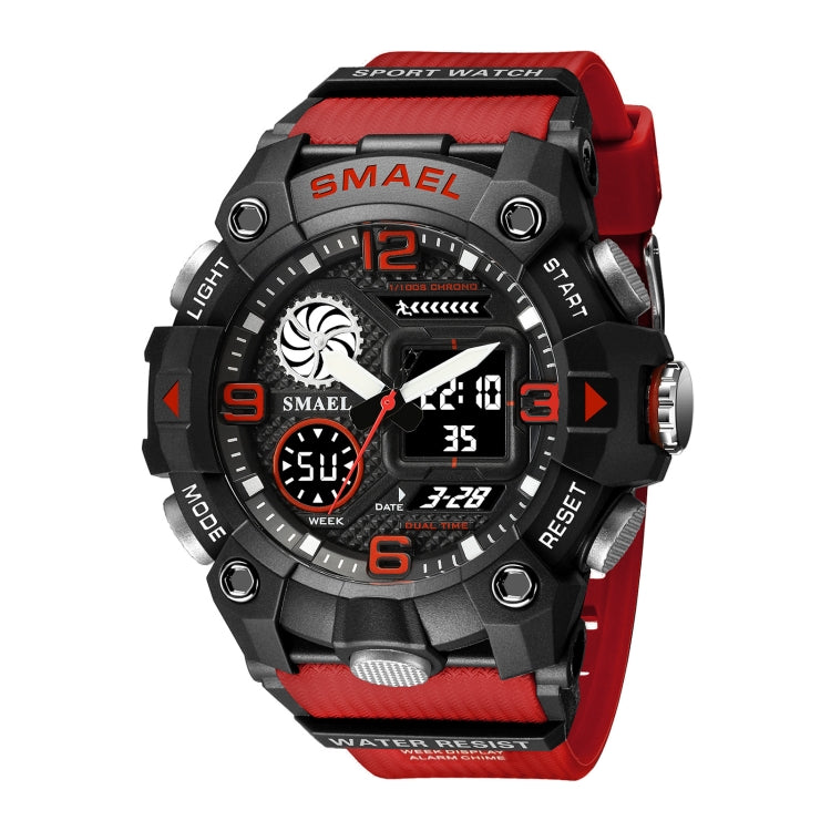 SMAEL 8055 Large Dial Sports Outdoor Waterproof Luminous Multifunctional Electronic Watch(Red) - Sport Watches by SMAEL | Online Shopping UK | buy2fix