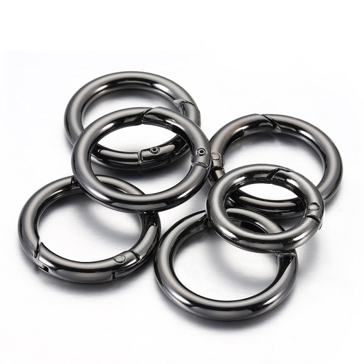 20pcs Zinc Alloy Spring Ring Metal Open Bag Webbing Keychain, Specification: 4 Points Black - In Car by buy2fix | Online Shopping UK | buy2fix