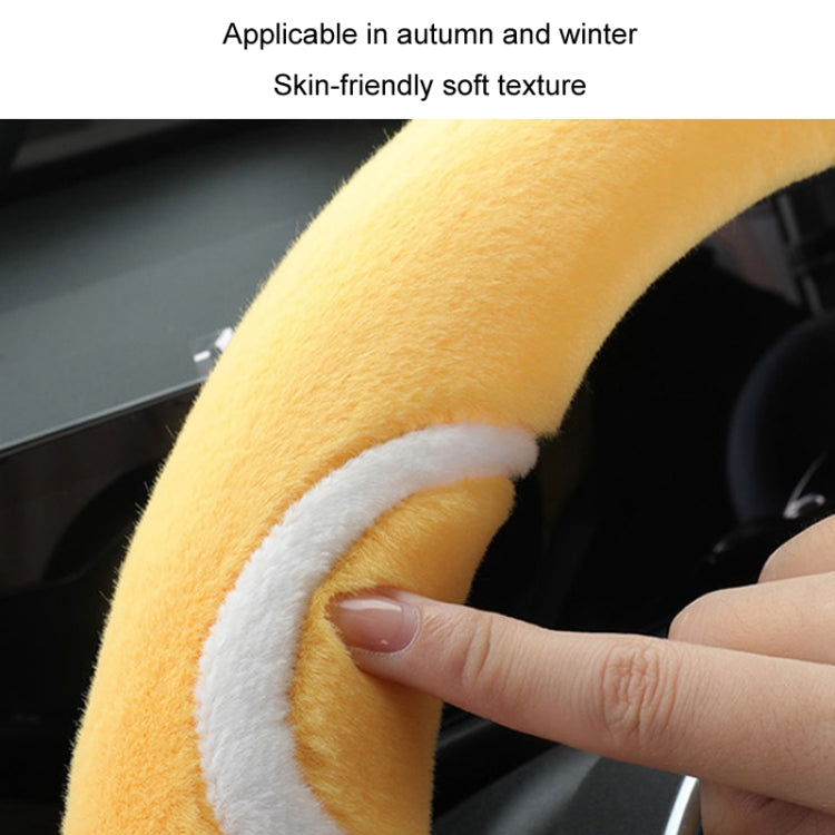 Car Steering Wheel Cartoon Short Fluff Handle Cover, Size: 38cm(Red Round) - In Car by buy2fix | Online Shopping UK | buy2fix