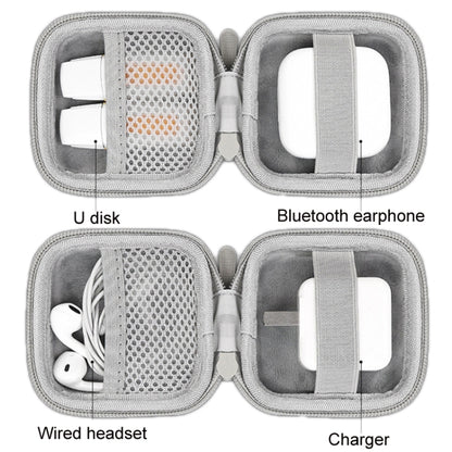 Baona BN-F001 Leather Digital Headphone Cable U Disk Storage Bag, Specification: Small Square Gray - Digital Storage Bag by Baona | Online Shopping UK | buy2fix