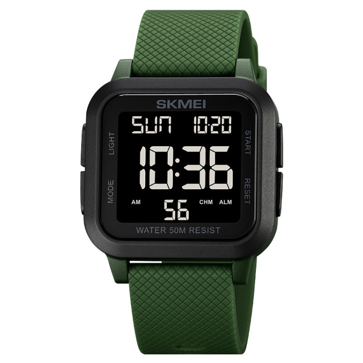 SKMEI 1894 Square Sports Waterproof Student Simple Multifunctional Luminous Watch(Army Green Black Machine) - Sport Watches by SKMEI | Online Shopping UK | buy2fix