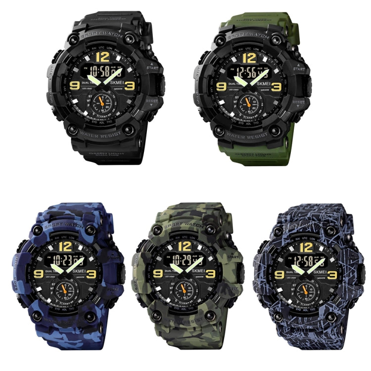 SKMEI 1637 Sports Digital Display Outdoor Shockproof Plastic Large Dial Men Watch, Color: Army Green Camouflage - LED Digital Watches by SKMEI | Online Shopping UK | buy2fix