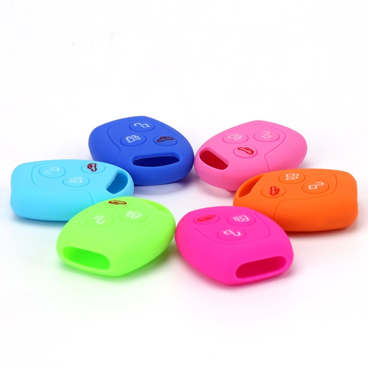 For Ford Transit/Focus 2pcs 3-Button Silicone Key Protector(Pink) - In Car by buy2fix | Online Shopping UK | buy2fix