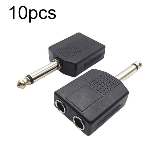 10pcs 6.5mm Male Mono To Dual 6.5mm Female Audio Conversion Connector(Black) -  by buy2fix | Online Shopping UK | buy2fix