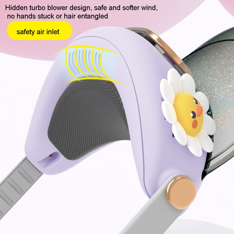 Cute Pet Bladeless Fan Hat USB Rechargeable Adjustable Speed Summer Sun Protection Sunshade Fan(Flower Duck) - Electric Fans by buy2fix | Online Shopping UK | buy2fix