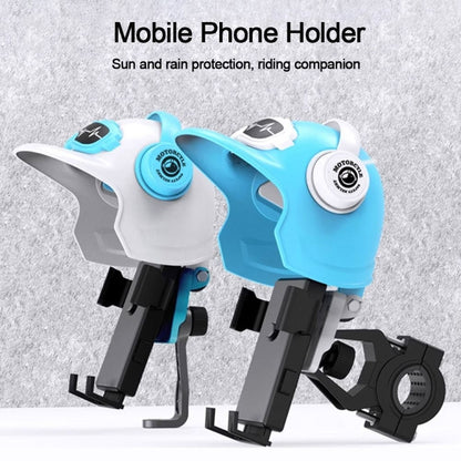 Small Helmet Sunscreen Phone Stand Bracket Motorcycle Mobile Phone Holder,Spec: White Helmet -  by buy2fix | Online Shopping UK | buy2fix