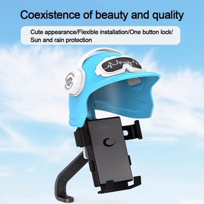 Small Helmet Sunscreen Phone Stand Bracket Motorcycle Mobile Phone Holder,Spec: White Helmet -  by buy2fix | Online Shopping UK | buy2fix