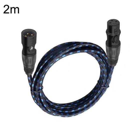 KN006 2m Male To Female Canon Line Audio Cable Microphone Power Amplifier XLR Cable(Black Blue) -  by buy2fix | Online Shopping UK | buy2fix