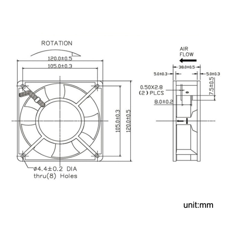 XIN RUI FENG XRF12038HASL 220V Oil Bearing 12cm Cooling Fan -  by XIN RUI FENG | Online Shopping UK | buy2fix