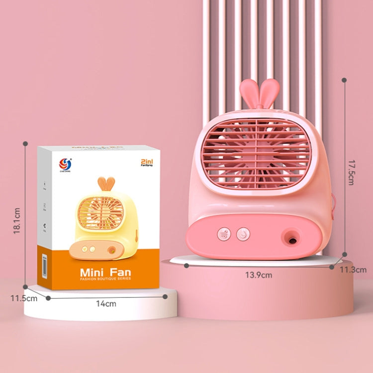 CS1319 Desktop Small Hydrating Spray Cartoon Fan Rechargeable Silent Humidifying Fan(Bunny Pink) - Electric Fans by buy2fix | Online Shopping UK | buy2fix