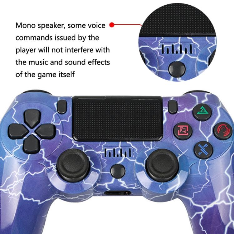 For PS4 Wireless Bluetooth Game Controller With Light Strip Dual Vibration Game Handle(Fire Ghost) - Gamepads by buy2fix | Online Shopping UK | buy2fix