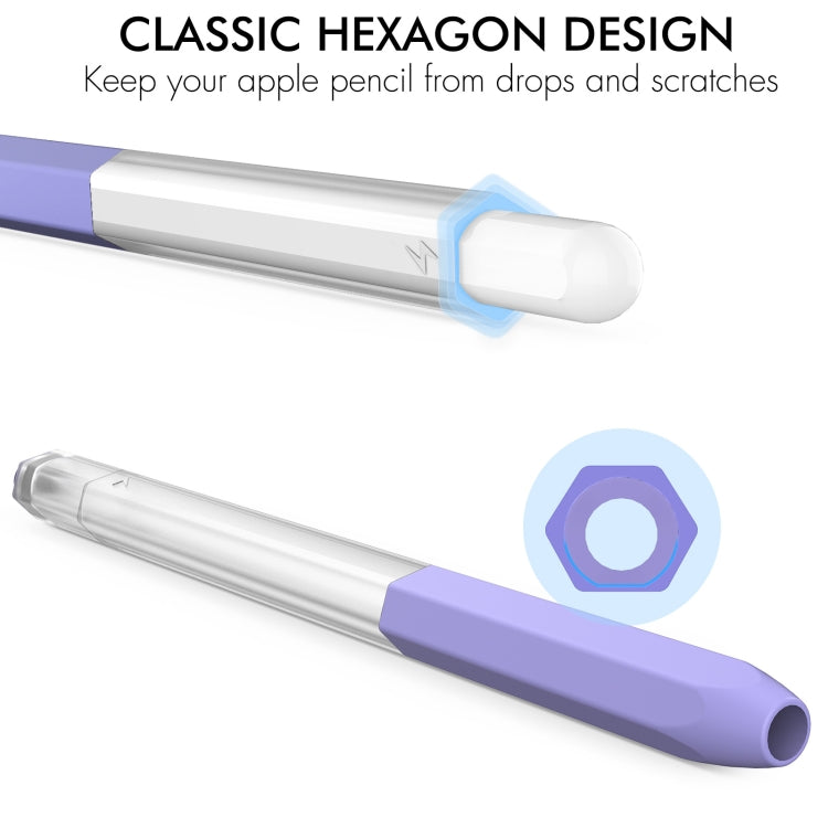 For Apple Pencil 2 AhaStyle PT-LC05 Jelly Style Translucent Silicone Protective Pen Case(Purple) - Pencil Accessories by AhaStyle | Online Shopping UK | buy2fix