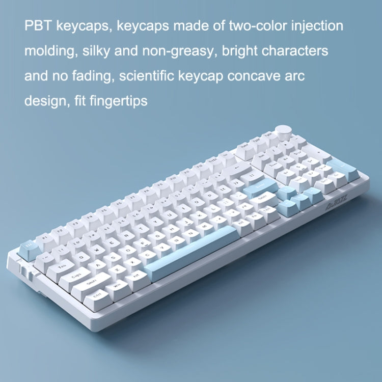 Ajazz AK992 99 Keys Wireless/Bluetooth Three-Mode Hot Swap RGB Gaming Mechanical Keyboard Red Shaft Non-light Version (Blue) - Wireless Keyboard by buy2fix | Online Shopping UK | buy2fix