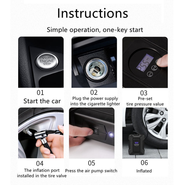 SUITU  ST-818  DC 12V Wired Car Air Pump Tire Inflator With LED Lighting Digital Display Model - Inflatable Pump by SUITU | Online Shopping UK | buy2fix