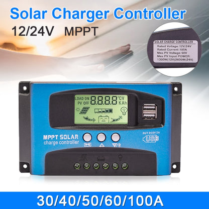 YCX-003 30-100A Solar Charging Controller with LED Screen & Dual USB Port Smart MPPT Charger, Model: 12/24V 50A - Others by buy2fix | Online Shopping UK | buy2fix