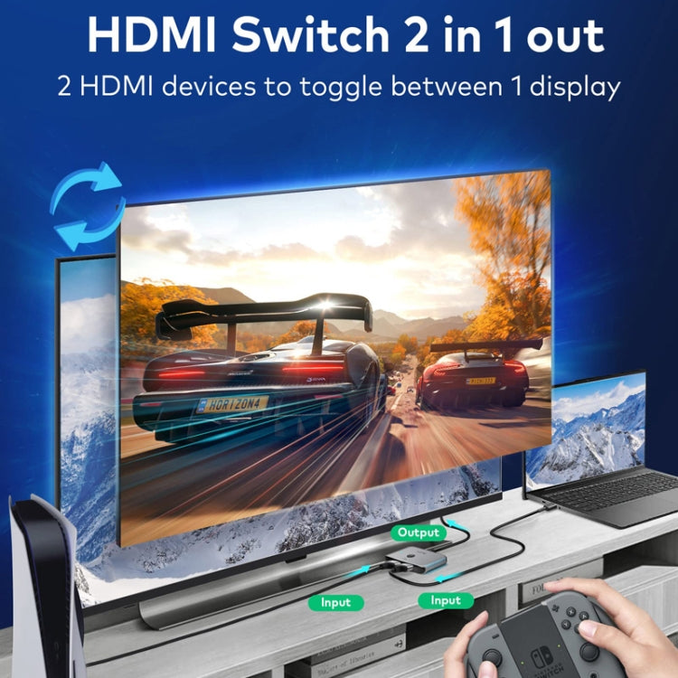 llano LCTS502G 2 In 1 Out 2-Way Conversion HDMI Switcher Version 2.1 8K Ultra HD Video - Switch by llano | Online Shopping UK | buy2fix