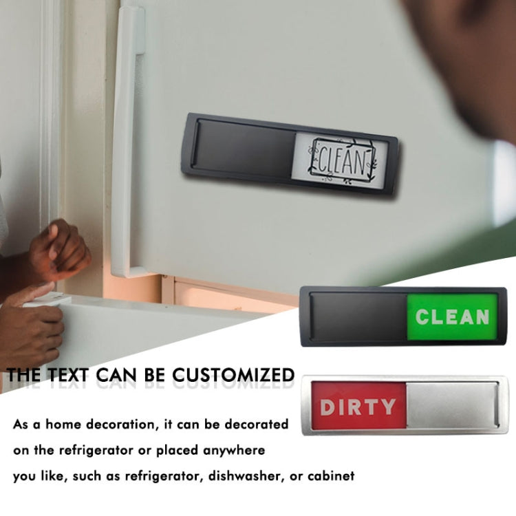 Dishwasher Magnet Clean Dirty Sign Double-Sided Refrigerator Magnet(Silver-Black and White) - Dish Washers & Accessories by buy2fix | Online Shopping UK | buy2fix