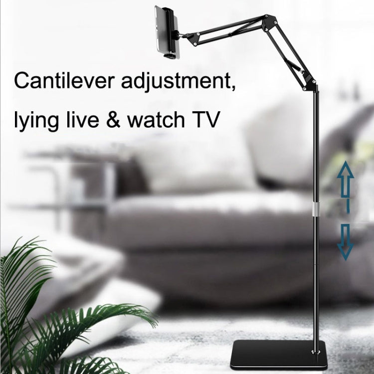 155cm Mobile Phone Tablet Live Broadcast Bedside Lifting Bracket Telescopic Floor Stand (White) - Lazy Bracket by buy2fix | Online Shopping UK | buy2fix