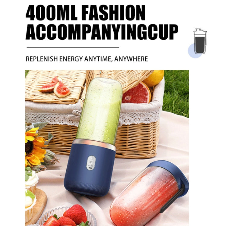 5V 40W 6 Blades Cordless Electric Juicer Portable Juice Squeezer, Spec: Blue Double Cup - Electric juicers by buy2fix | Online Shopping UK | buy2fix