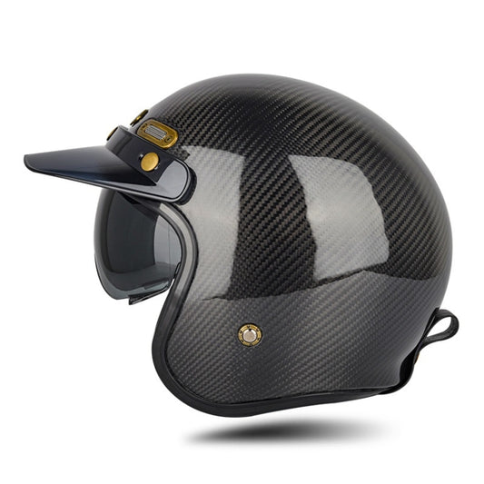 SOMAN Motorcycle Four Seasons Carbon Fiber Half Helmet, Color: Bright Carbon Fiber(S) - Helmets by SOMAN | Online Shopping UK | buy2fix