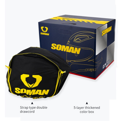 SOMAN Motorcycle Carbon Fiber Double Lens Thermal Safety Helmet, Size: XL(Snake Carbon Fiber) - Helmets by SOMAN | Online Shopping UK | buy2fix