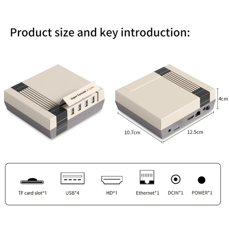 Super Console X Cube Wireless Retro TV Video Game Console Built-in 50+ Emulators 256G 50000+ Games 4 Handles(US Plug) - Pocket Console by buy2fix | Online Shopping UK | buy2fix