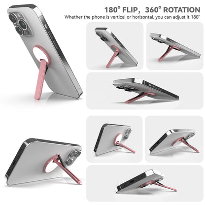 Aluminum Alloy Mobile Phone Bracket Ultra-thin Rotating Back Stick Lollipop Mirror Bracket(Pink) - Desktop Holder by buy2fix | Online Shopping UK | buy2fix