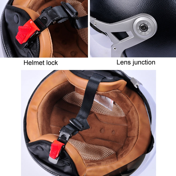 GXT Electric Vehicle Half Cover Four Seasons Retro Helmet, Size: L(Black Orange) - Helmets by GXT | Online Shopping UK | buy2fix
