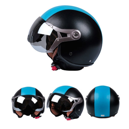 GXT Electric Vehicle Half Cover Four Seasons Retro Helmet, Size: L(Black Orange) - Helmets by GXT | Online Shopping UK | buy2fix