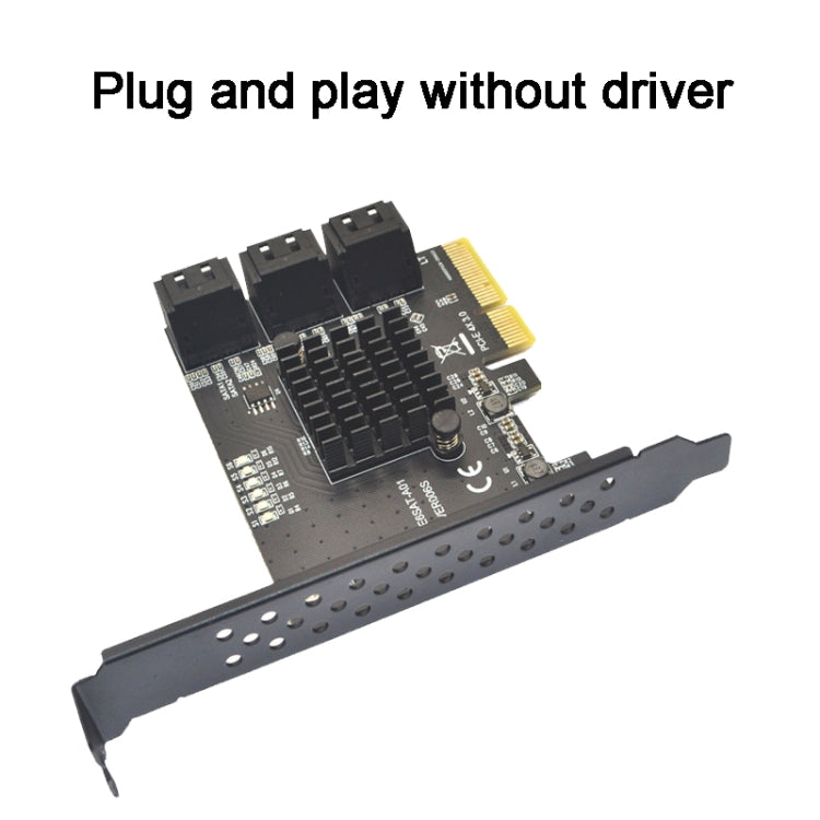 PCIE 1X To 6 Port SATA 3.0 Adapter Expansion Card ASMedia ASM1166 Converter - Add-on Cards by buy2fix | Online Shopping UK | buy2fix