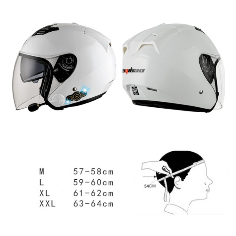 KUQIBAO Motorcycle Smart Bluetooth Sun Protection Double Lens Safety Helmet, Size: L(Matte Black Phantom Fiber+Black Tail) - Helmets by KUQIBAO | Online Shopping UK | buy2fix