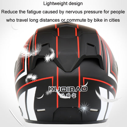 KUQIBAO Motorcycle Smart Bluetooth Sun Protection Double Lens Safety Helmet, Size: L(Bright Black+Black Tail) - Helmets by KUQIBAO | Online Shopping UK | buy2fix