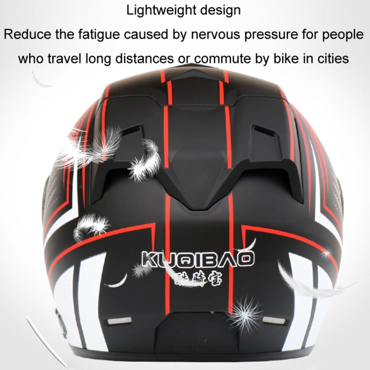 KUQIBAO Motorcycle Smart Bluetooth Sun Protection Double Lens Safety Helmet, Size: M(Bright Black+Black Tail) - Helmets by KUQIBAO | Online Shopping UK | buy2fix