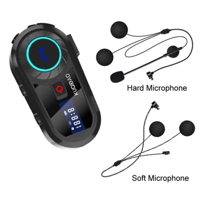 KUQIBAO Motorcycle Helmet Waterproof Bluetooth Headset With Screen(Hard Microphone) - Motorcycle Walkie Talkie by KUQIBAO | Online Shopping UK | buy2fix