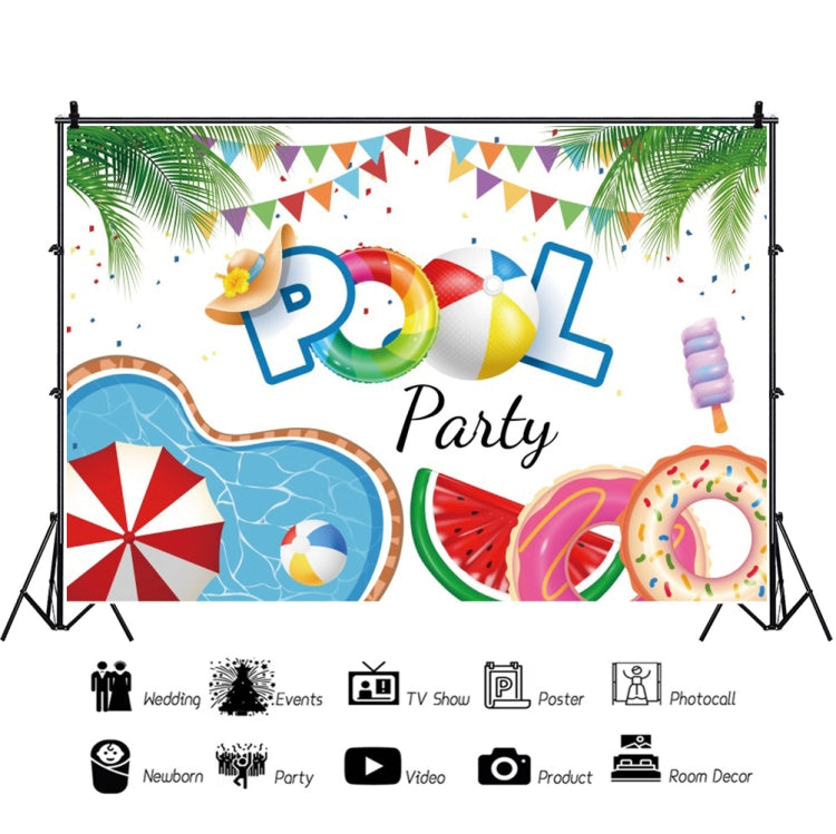 80x120cm Summer Pool Party Decoration Backdrop Swimming Ring Photography Background Cloth(11418894) -  by buy2fix | Online Shopping UK | buy2fix