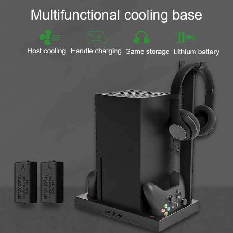 Iplay HBX-274 for Xbox Series X Host Multifunctional Heat Dissipation Base with Gamepad Double Charger(Black) - Charger & Power by iplay | Online Shopping UK | buy2fix