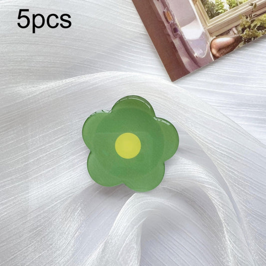 5pcs Sunflower Drip Glue Airbag Mobile Phone Holder(Green Flower) - Ring Holder by buy2fix | Online Shopping UK | buy2fix