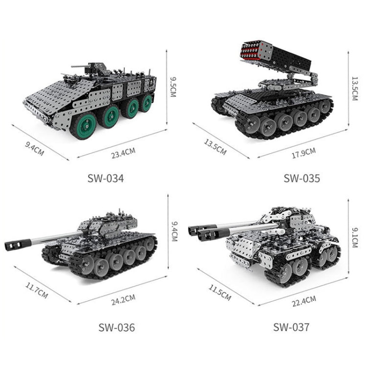 945pcs Rocket Tank 3D Metal Model Precision Mechanical Assembly Tank Assembly High Difficulty Toys - Model Toys by buy2fix | Online Shopping UK | buy2fix