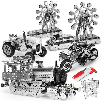 Locomotive High Difficulty Building Block Adults Handmade Assembly Power Strip Linkage Mechanical Toy Metal Assembly Model - Building Blocks by buy2fix | Online Shopping UK | buy2fix