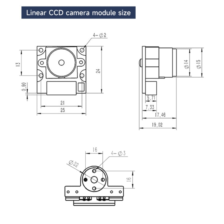 Yahboom Single Column CCD Camera Module Linear Array Sensor, Model: TSL1401+Bracket - Robotics Accessories by Yahboom | Online Shopping UK | buy2fix