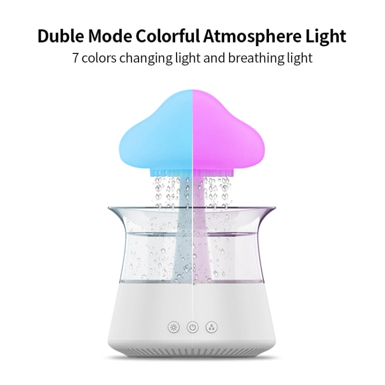 CH06 300ml Rain Humidifier Mushroom Cloud Colorful Night Lamp Aromatherapy Machine, Style: With Remote Controller(Light Wood Grain) - Air Purifiers & Accessories by buy2fix | Online Shopping UK | buy2fix